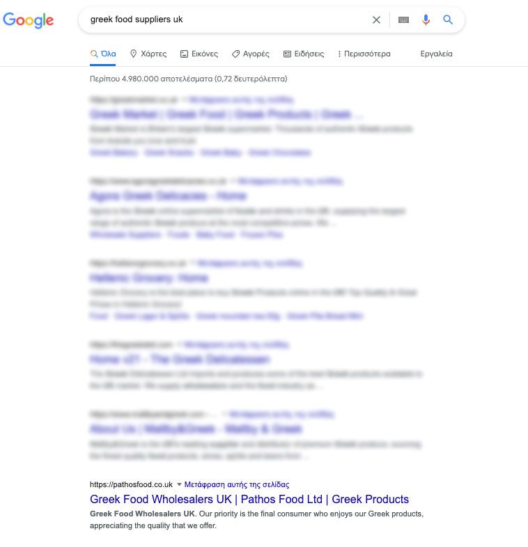 seo για εμπορική εταιρεία