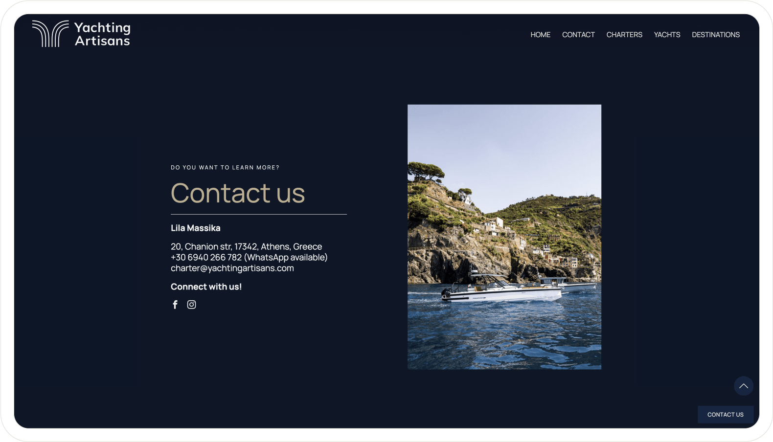 website for yachting agency
