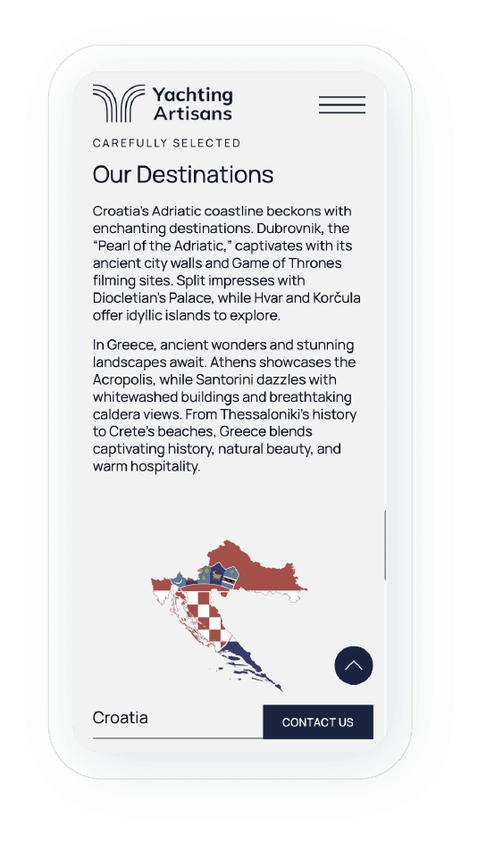 website for yachting agency
