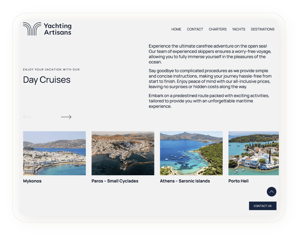 website for yachting agency