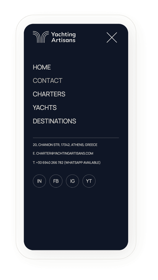 website for yachting agency