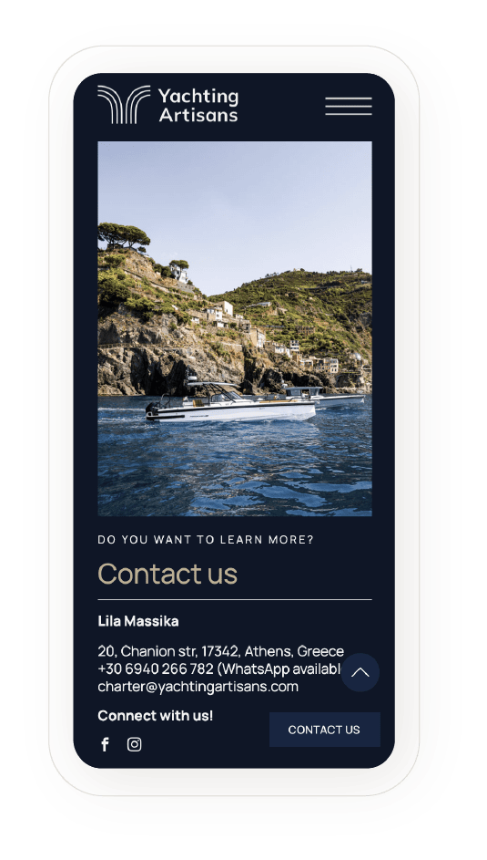 website for yachting agency