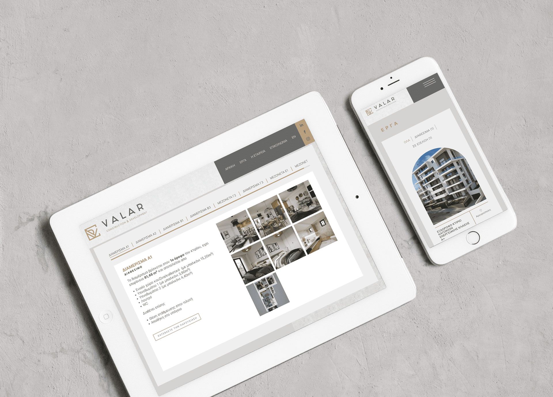 Valar Construction Company website