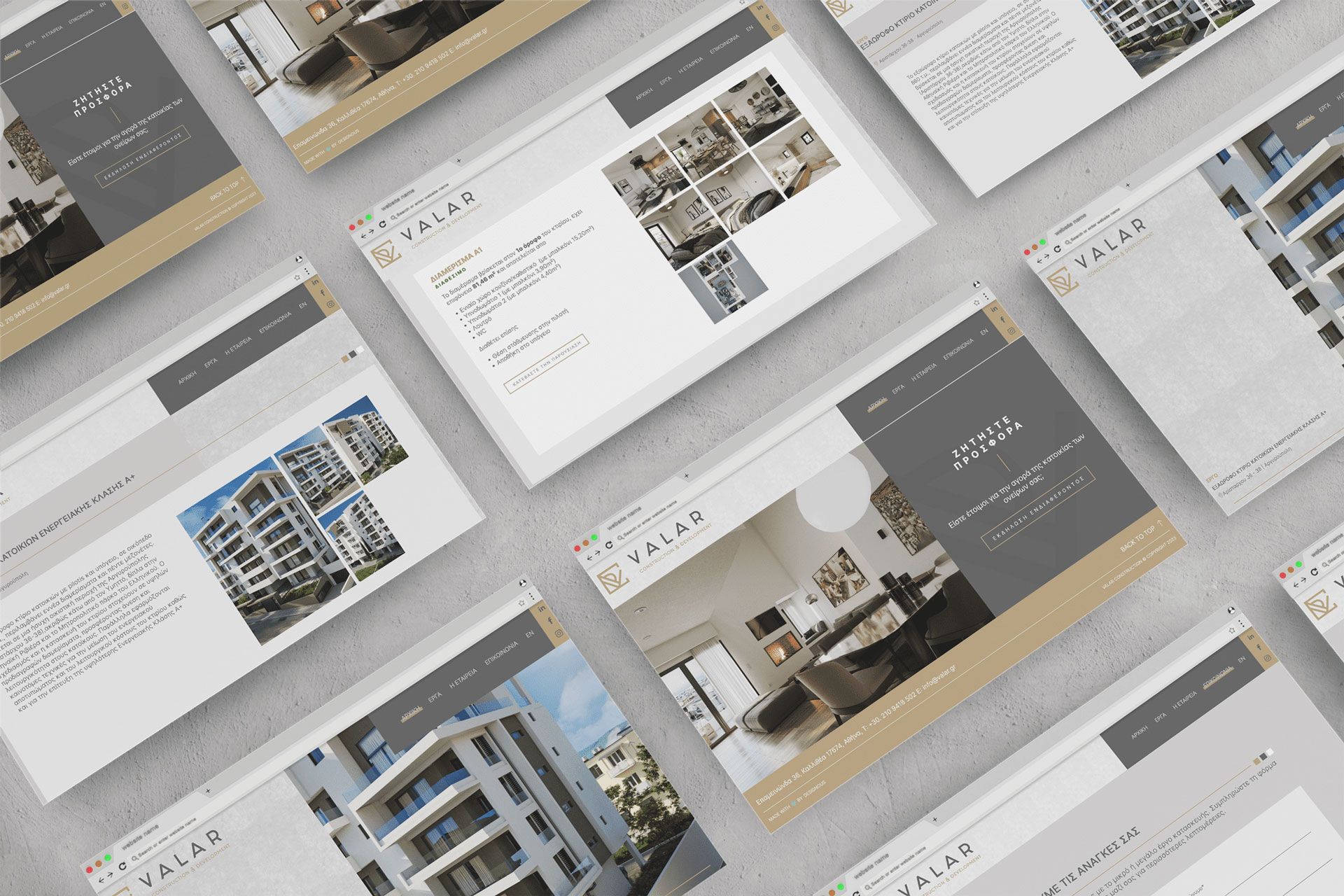 Valar website for construction company