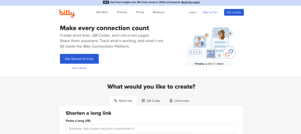 λευκός χώρος σε site - Bitly