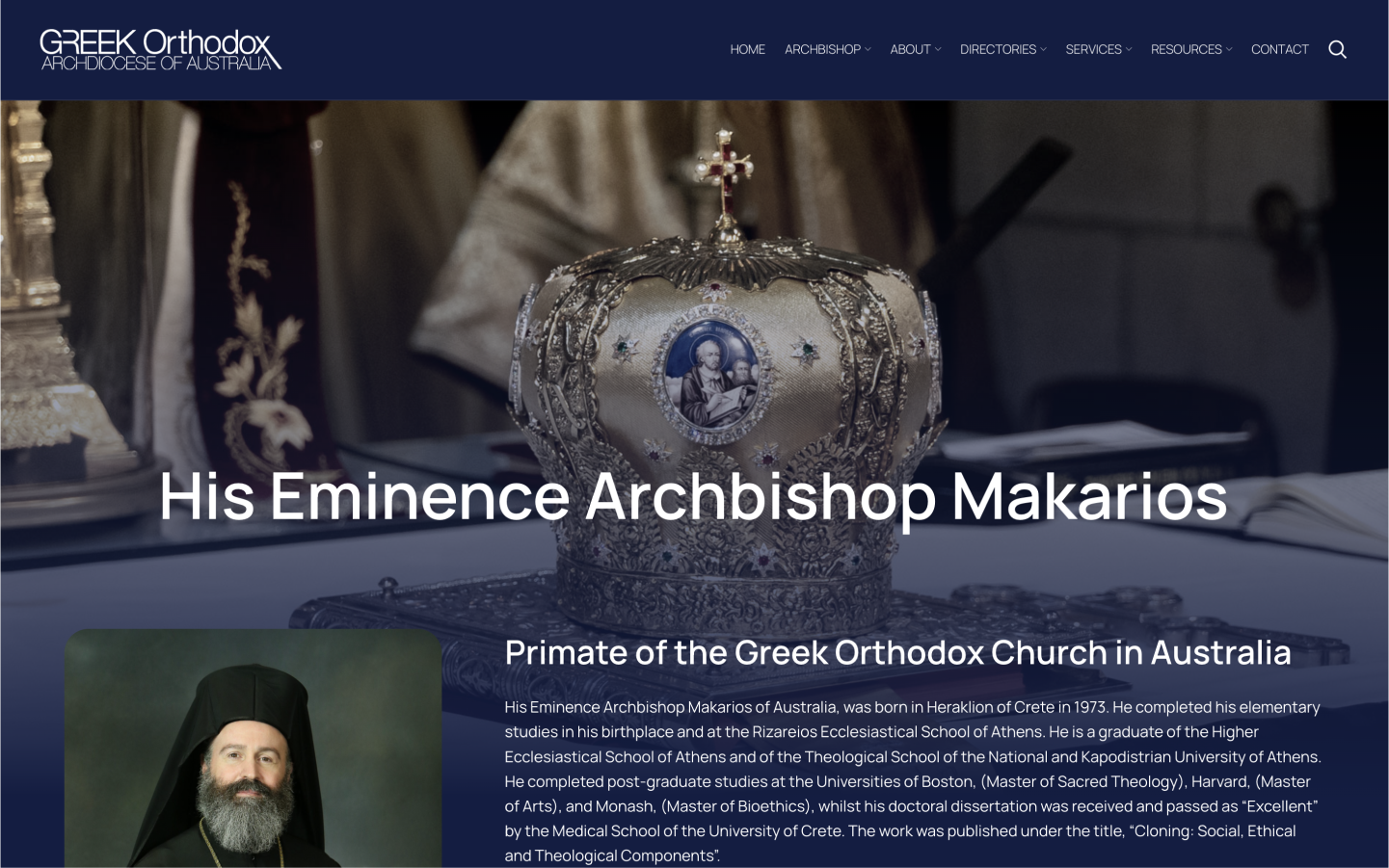 site για αρχιεπισκοπή